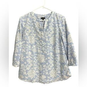 Talbots Periwinkle Blue Vneck Blouse Size Medium Petite‎